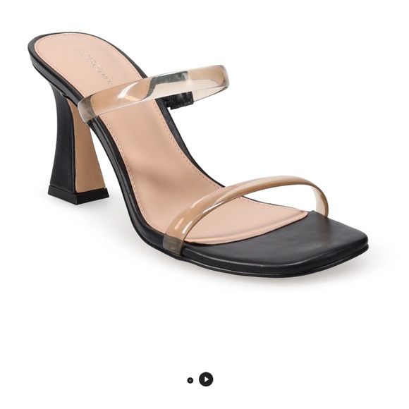 BCBGENERATION BCBG Transparent clear Strap Black Heel Sandals 10 New